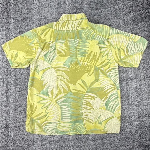Tommy Bahama Men's Large Silk Shirt Palm Tree Leaves Tropical Hawaiian Button Up - Picture 7 of 10